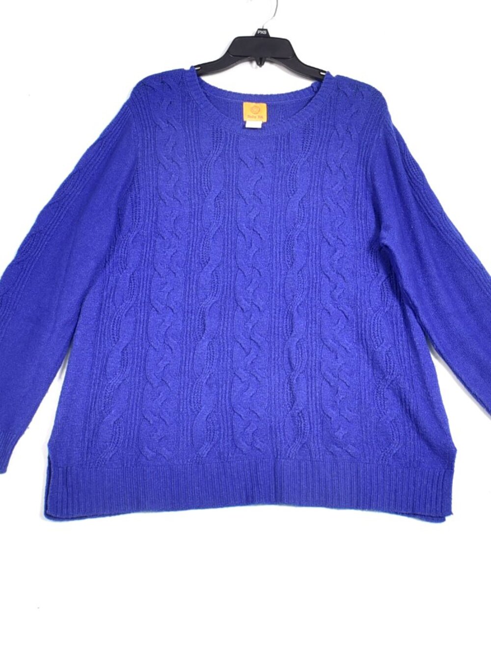 Ruby Rd Women's Blue Cable Knit Sweater Size Large